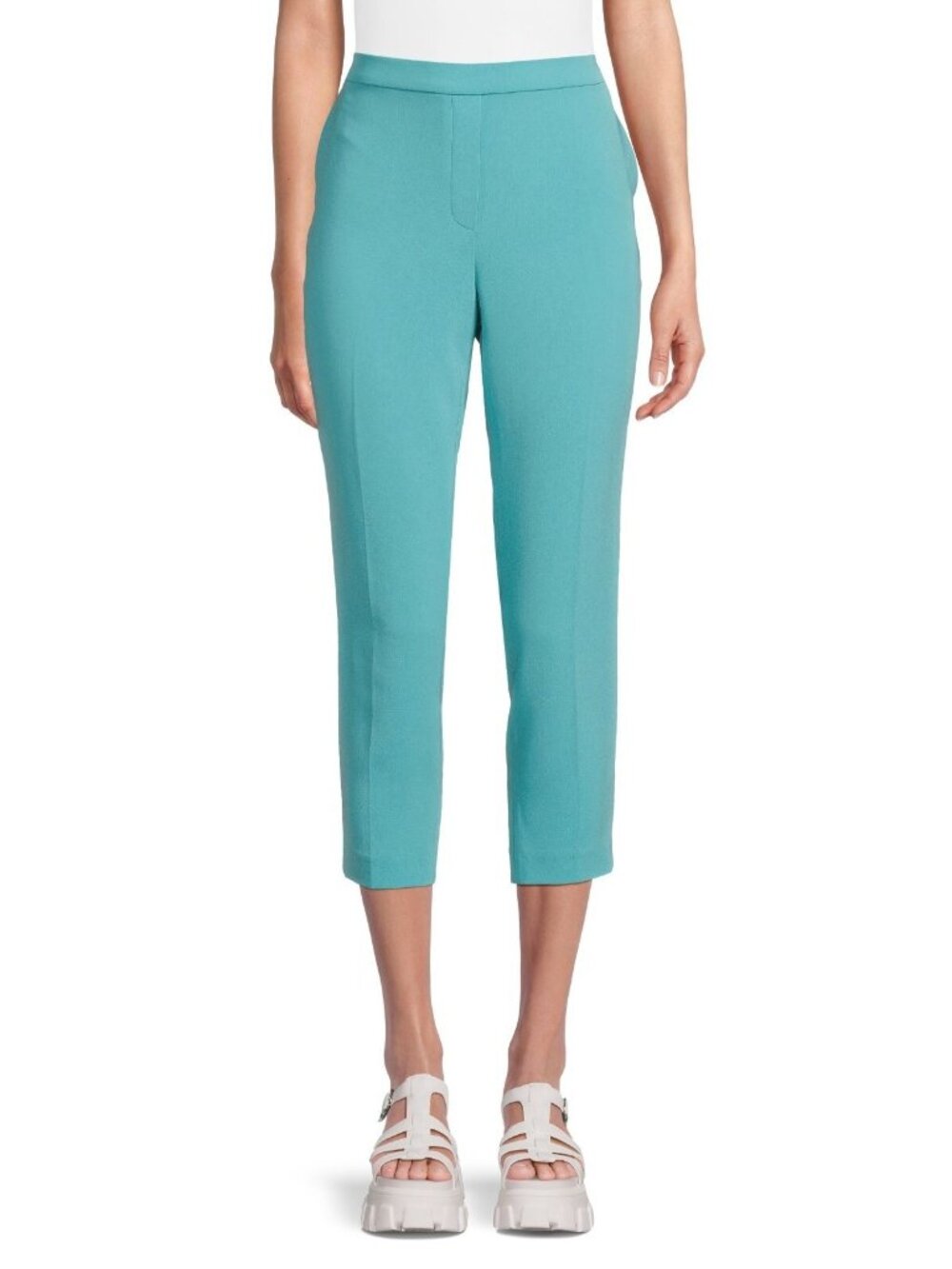 Theory Womens Treeca Pull On Admiral Crepe Crop Pants Trousers Nocturne Way US 8
